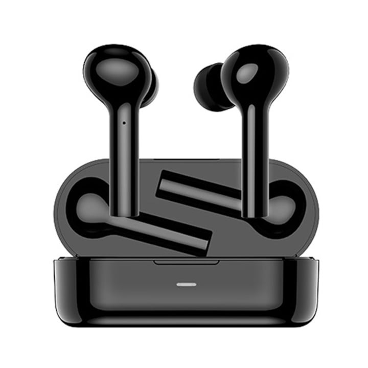 USAMS LA SERIES bluetooth fülhallgató, v5.0, mikrofon, zajszűrő, zenehallgatáshoz ajánlott + töltőtok, Fekete