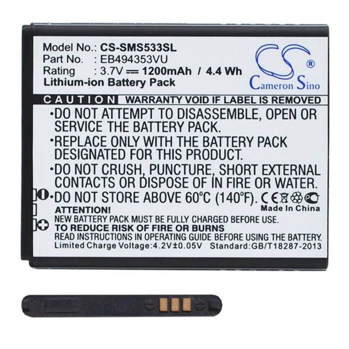 Cameron Sino Akkumulátor 1200 mAh LI-ION (EB494353VU kompatibilis) (Samsung Galaxy Pocket Neo (GT-S531))