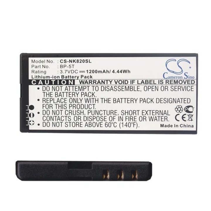 Cameron Sino Akkumulátor 1200 mAh LI-ION (BP-5T kompatibilis) (Nokia Lumia 82)