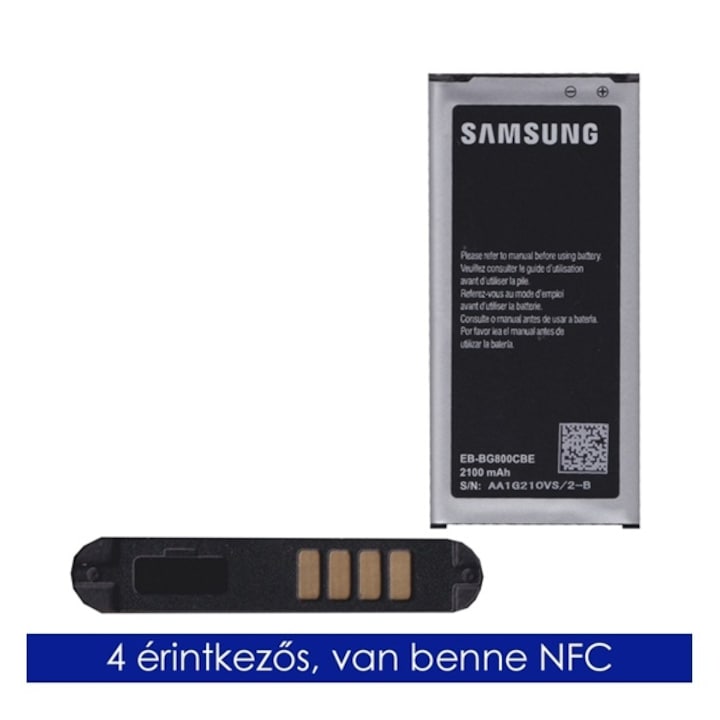 Samsung akkumulátor, 2100 mAh LI-Ion, NFC, csak LTE-s készülékhez, Samsung Galaxy S5 mini, SM-G8