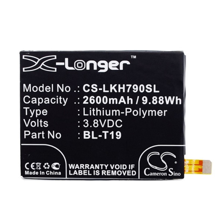 Cameron Sino Akkumulátor 2600 mAh LI-Polymer (belső Akkumulátor, beépítése szakértelmet igényel, BL-T19 / EAC63079601 kompatibilis) (LG Nexus 5X (H791))
