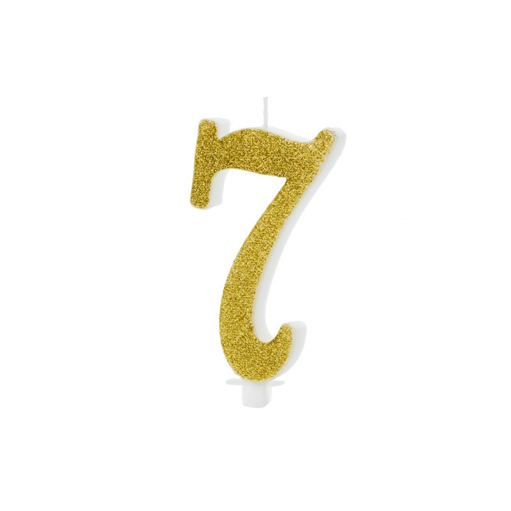 7-es számú gyertya, arany, 10 cm