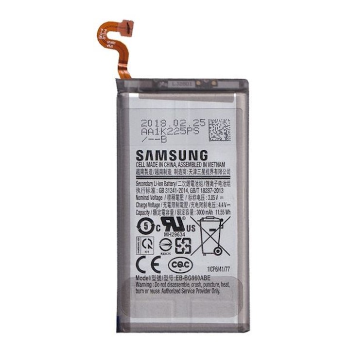 Samsung Akkumulátor 3000 mAh LI-ION (belső Akkumulátor, beépítése szakértelmet igényel) (Samsung Galaxy S9 (SM-G96))