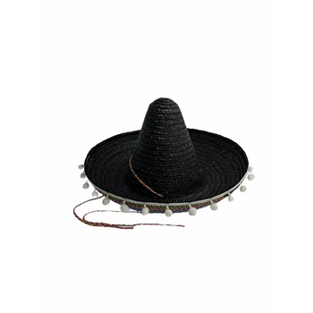 Palarie Petrecere Sombrero Mexican, Negru, 43 cm Palarie Petrecere Sombrero Mexican, Negru, 43 cm