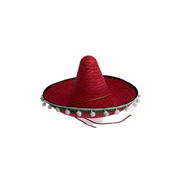 Palarie Petrecere Sombrero Mexican, Rosu, 43 cm Palarie Petrecere Sombrero Mexican, Rosu, 43 cm