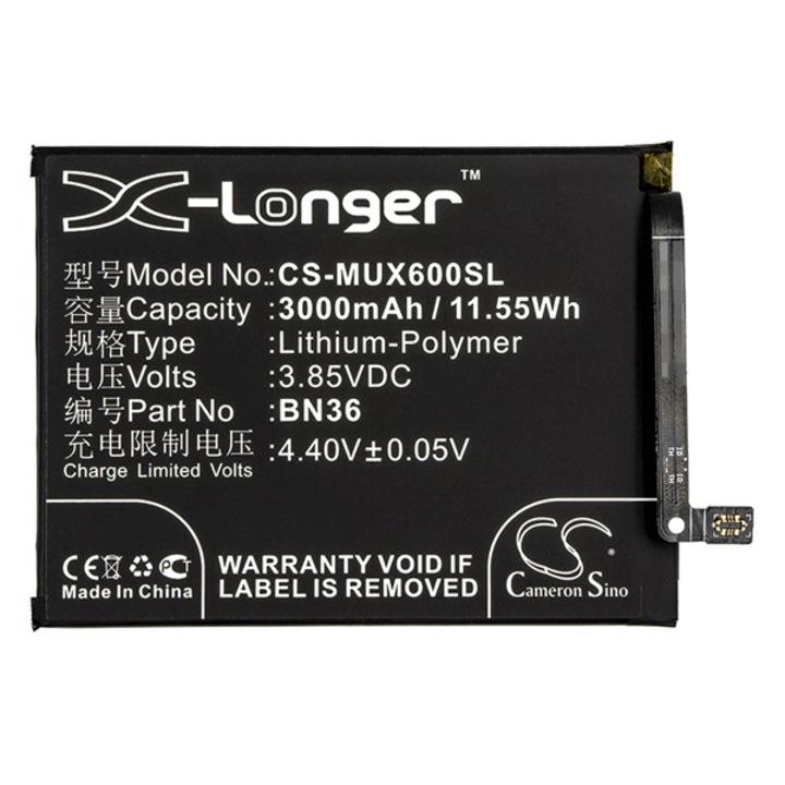 Cameron Sino Akkumulátor 3000 mAh LI-Polymer (belső Akkumulátor, beépítése szakértelmet igényel, BN36 kompatibilis) (Xiaomi Mi A2 (Mi 6X))