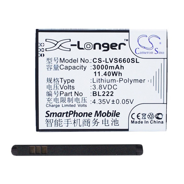 Cameron Sino Akkumulátor 3000 mAh LI-ION (BL222 kompatibilis) (Lenovo S66)