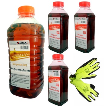 Pachet Ulei Ungere Lant 1L+ 3x Ulei 2 Timpi Rosu 0,5L MSA+Manusi Gradina Pachet Ulei Ungere Lant 1L+ 3x Ulei 2 Timpi Rosu 0,5L MSA+Manusi Gradina