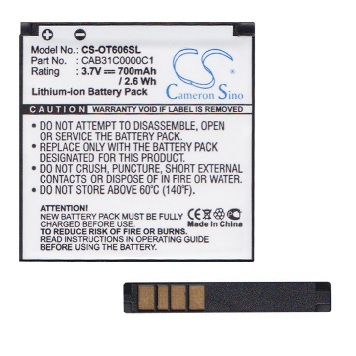 Cameron Sino Akkumulátor 700 mAh LI-ION (CAB31C0000C1 kompatibilis) (Alcatel OT-66)