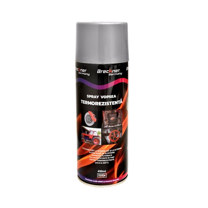 Spray ART vopsea termorezistenta Argintiu pentru etriere 450ml ,uscare rapida , rezistenta ridicata la frecare si intemperii