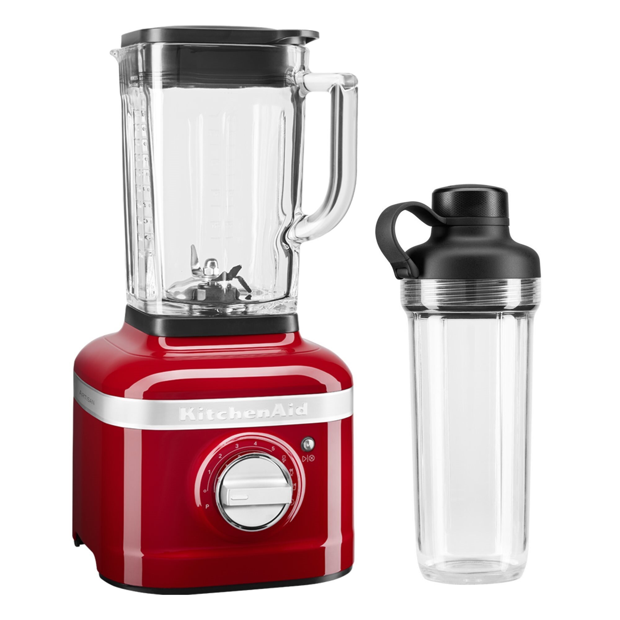 Blender Artisan K400 1,4 L, 1200 W, cu recipient 0,5 l, Candy Apple - KitchenAid
