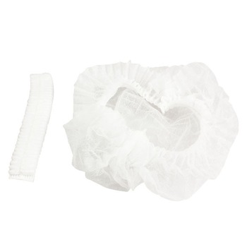 Boneta polietilena unica folosinta, cu elastic , 100 buc/set, alba Boneta polietilena unica folosinta, cu elastic , 100 buc/set, alba