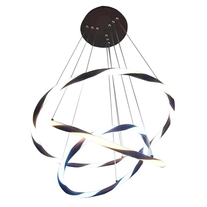Led csillár, állítható magasságú távirányító, semleges fény, FEHÉR, MELEG, 160W 40 + 60 cm L5515-8827