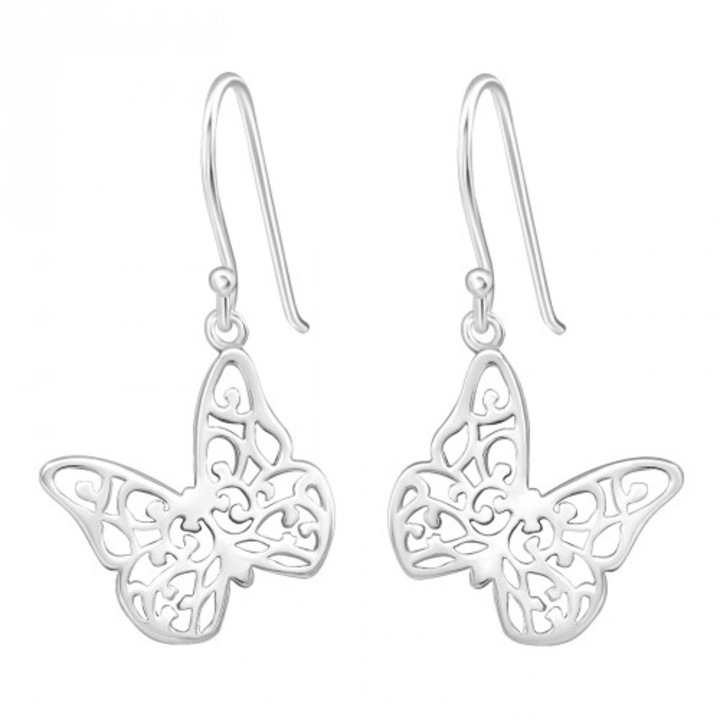 Butterfly Filigram csavart fülbevaló, 925 ezüstből gyerekeknek, ezüst színben, ékszerdobozban