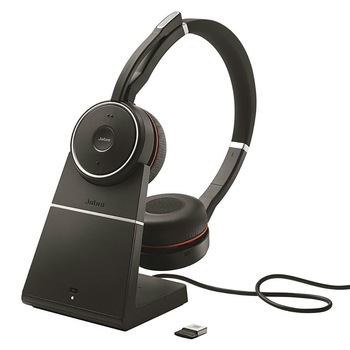 Casti Bluetooth JABRA Evolve 75+ UC Stereo, Stand, ANC, Busy Light, baterie 10 ore Casti Bluetooth JABRA Evolve 75+ UC Stereo, Stand, ANC, Busy Light, baterie 10 ore