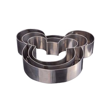 Set 3 bucati forme pentru tort, model soarece, inox Set 3 bucati forme pentru tort, model soarece, inox