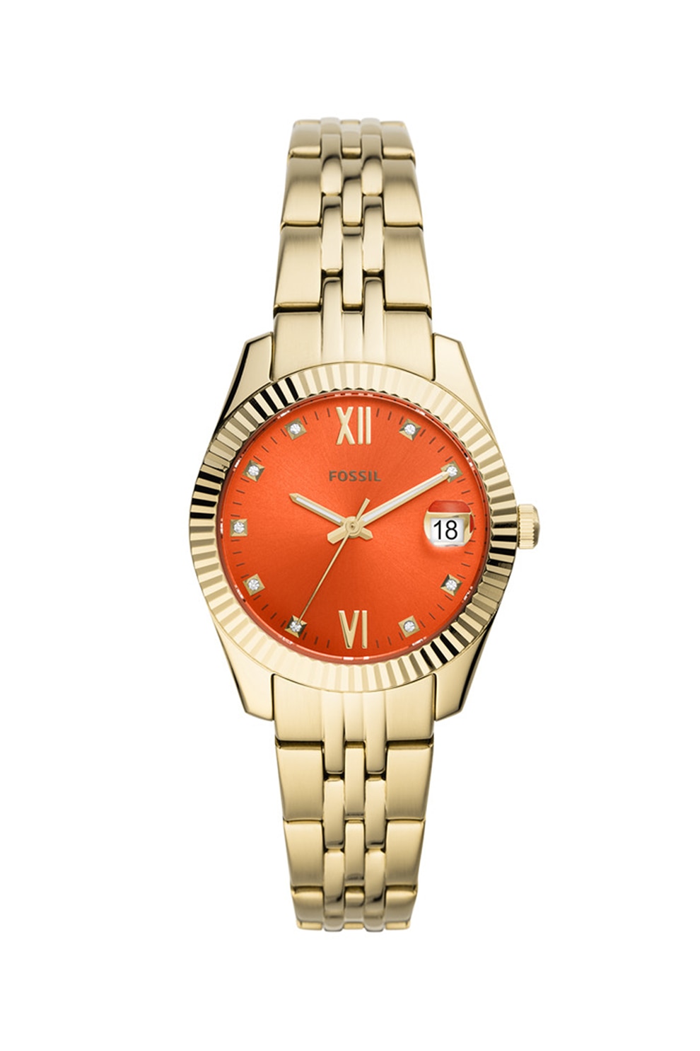 Fossil, Ceas cu bratara metalica Scarlette Mini, Auriu