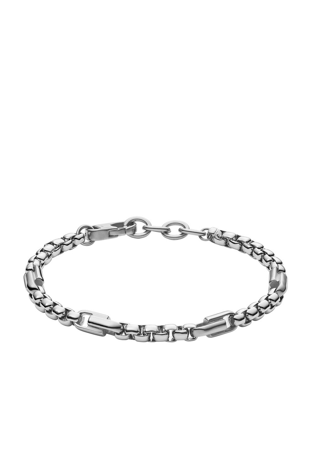 Fossil, Bratara tip lant din otel inoxidabil, Argintiu