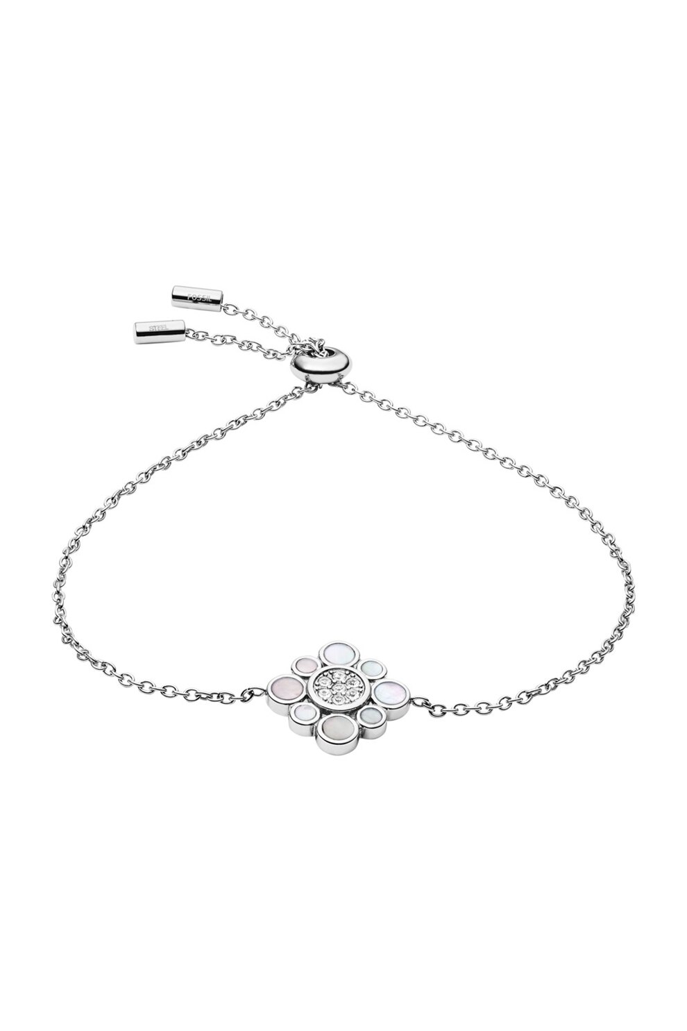 Fossil, Bratara cu mother of pearl si cristale, Argintiu