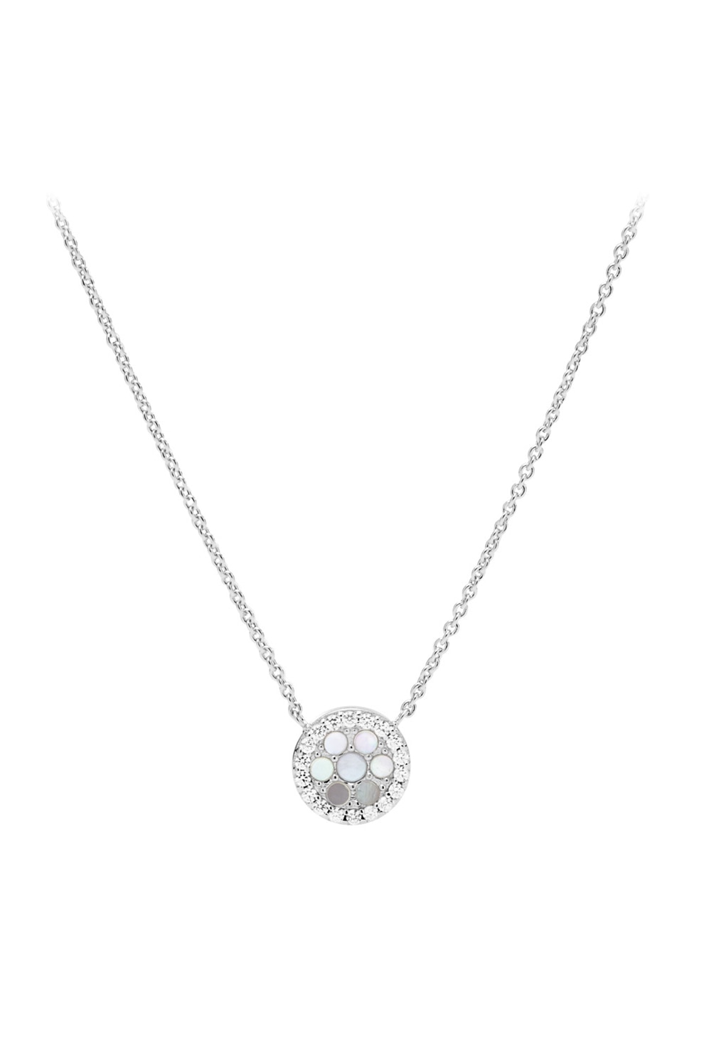 Fossil, Colier de argint cu detalii Mother of Pearl