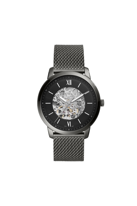 Fossil, Автоматичен часовник Neutra от инокс, Тъмносребрист