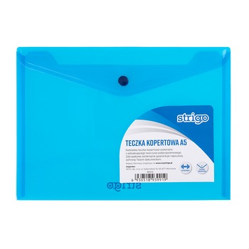 Dosar plic cu capsa, Strigo, PP A5 orizontal, Albastru Dosar plic cu capsa, Strigo, PP A5 orizontal, Albastru