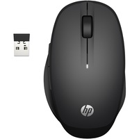 Mouse wireless HP 300 Dual Mode, bluetooth/dongle USB 2,4GHz (pana la 2 dispozitive), autonomie max. 15 luni, LED status baterie, 3600 DPI, 5 butoane, baterie AA inclusa, negru