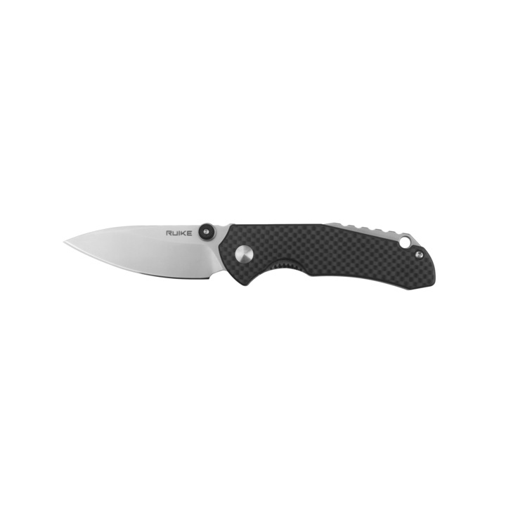 RUIKE P671-CB zsebes összecsukható kés, 14C28N, fekete, csapágyalátétekkel, 70 mm-es penge