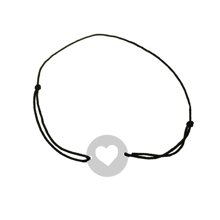 Bratara Inima Argint 925 Banut Decupat Snur Negru Unisex Emag Ro