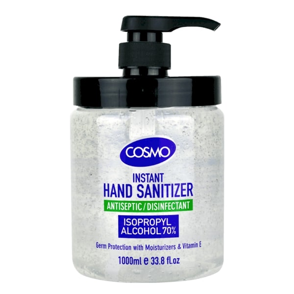 Gel igienizant pentru maini, Cosmo, cu aloe vera, 70% alcool, efect antibacterian, 1000 ml