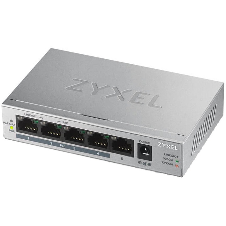 Switch ZyXEL GS1005-HP 5-Port Gigabit PoE