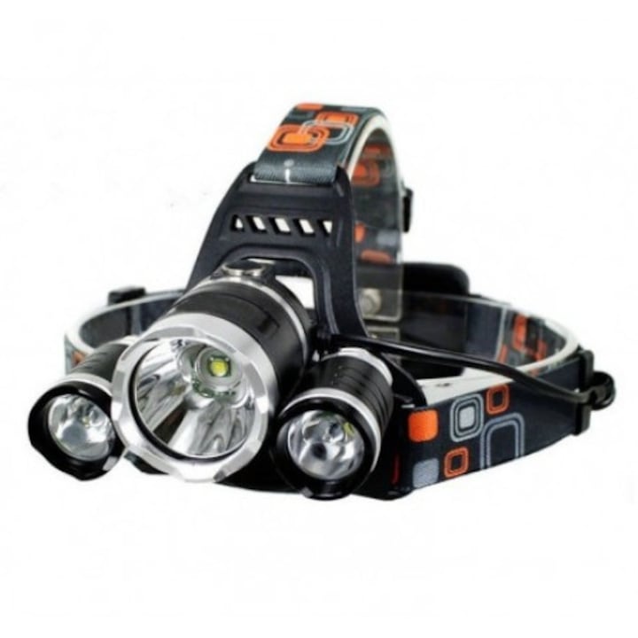 Lanterna frontala cu LED Reflection Vision® si 2x Acumulatori 18650, Cree 5W x 3, material ABS + Metal