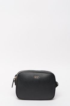 Guess, Geanta crossbody de piele Saffiano sintetica Kamryn, Negru Guess, Geanta crossbody de piele Saffiano sintetica Kamryn, Negru