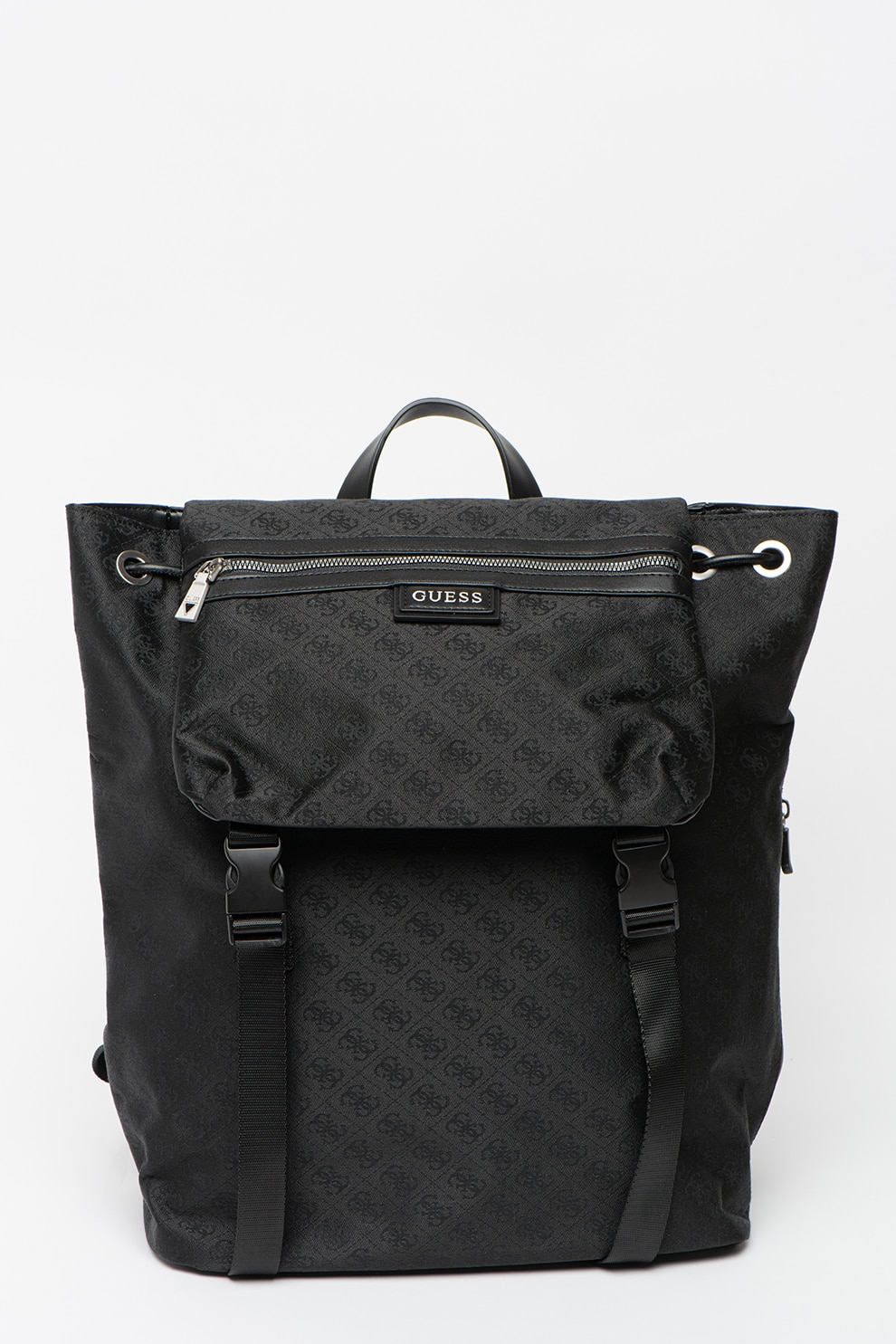 Guess, Rucsac cu aspect monograma Salameda, Negru