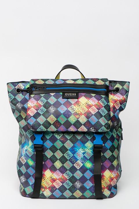 Guess, Hátizsák laptop rekesszel Salameda, fekete/zöld/kék