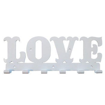 Cuier metalic Love Alb Cuier metalic Love Alb