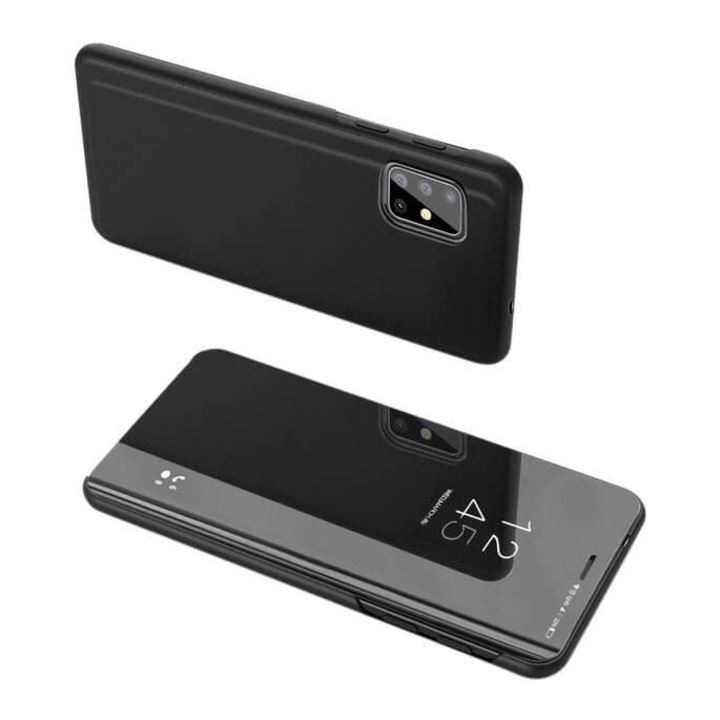 Samsung S20 Plus tok, Flip / Book / Carte, Clear View, Fekete