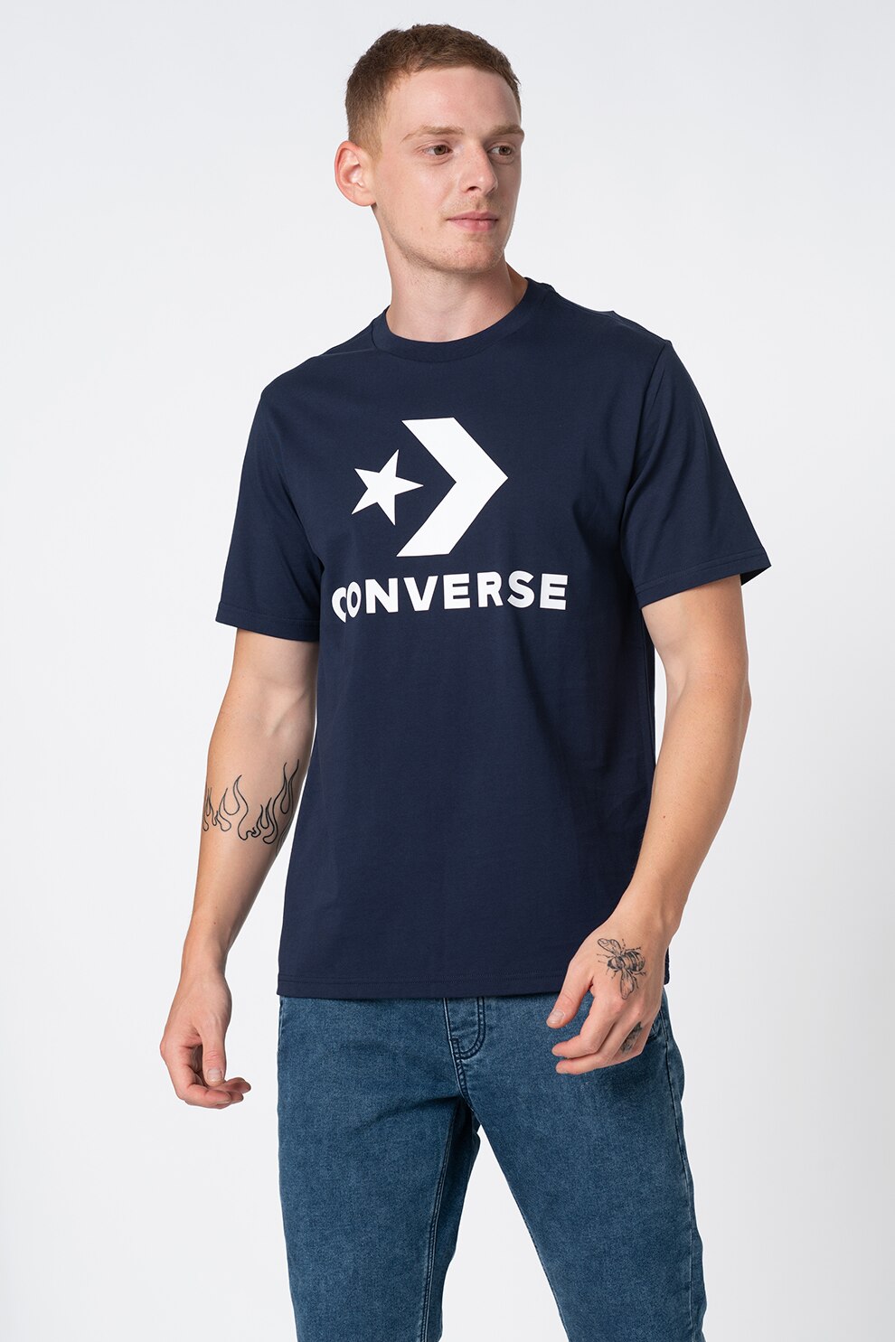 Converse, Tricou cu imprimeu logo, Bleumarin