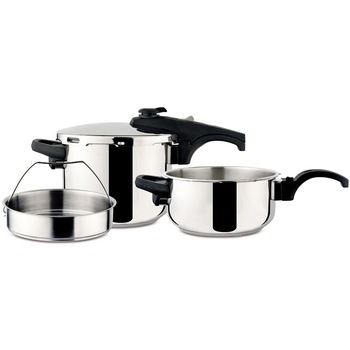 Set de oale sub presiune Taurus Duo Ontime Rapid 4L+6L , Inchidere rapida, triplu sistem de siguranta,2 nivele de presiune 60 Kpa si 100 Kpa, apte pentru toate plitele,INOX 18/10 Set de oale sub presiune Taurus Duo Ontime Rapid 4L+6L , Inchidere rapida, triplu sistem de siguranta,2 nivele de presiune 60 Kpa si 100 Kpa, apte pentru toate plitele,INOX 18/10