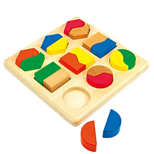 Set cu forme colorate din lemn, 18 piese, Bino Toys