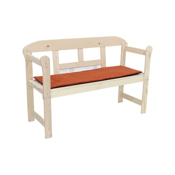 Banca de gradina Emy pentru 2 persoane, Natur, perna inclusa Banca de gradina Emy pentru 2 persoane, Natur, perna inclusa