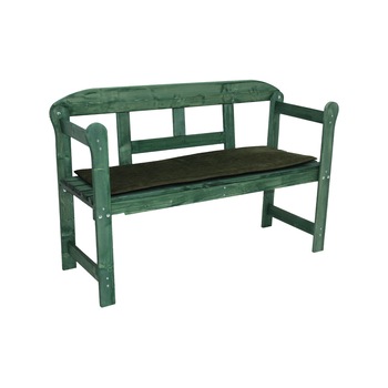 Banca de gradina Emy pentru 2 persoane, Verde, cu perna inclusa Banca de gradina Emy pentru 2 persoane, Verde, cu perna inclusa