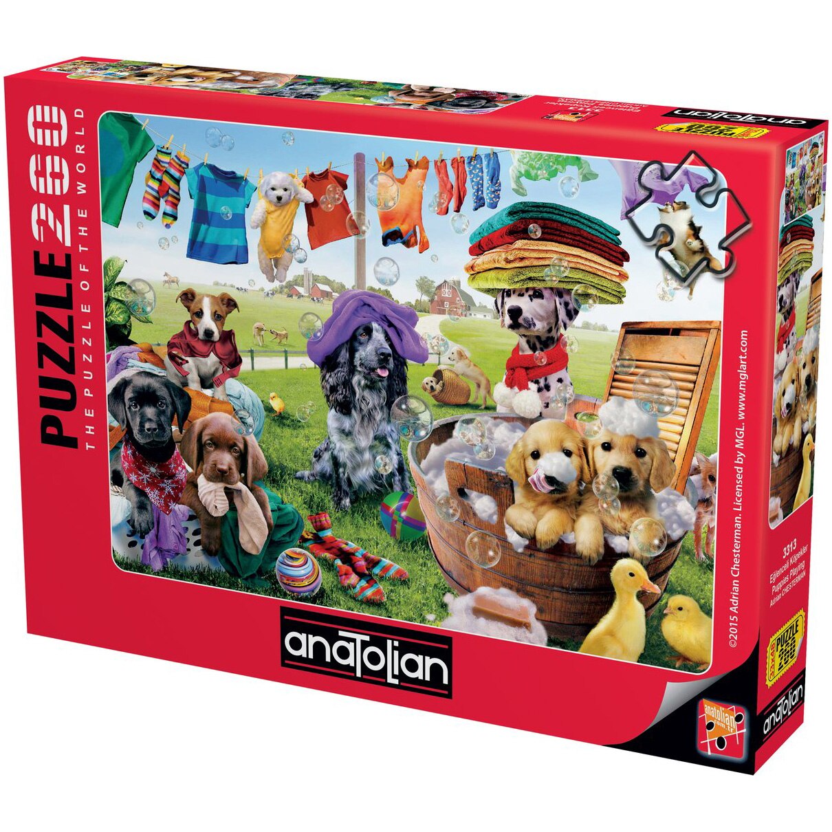 Puzzle Anatolian - Puppies playing, 260 piese