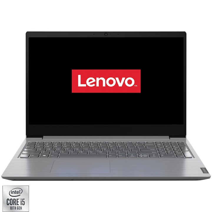Laptop Lenovo V15 IIL cu procesor Intel Core i5-1035G1 pana la 3.60 GHz, 15.6", Full HD, 8GB, 512GB SSD, Intel UHD Graphics, Free DOS, Iron Grey