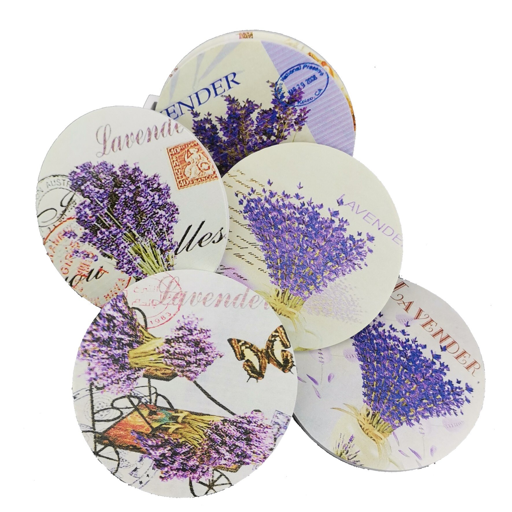 Set 6 suporturi mdf pentru pahare, ClauM, 10,5 cm