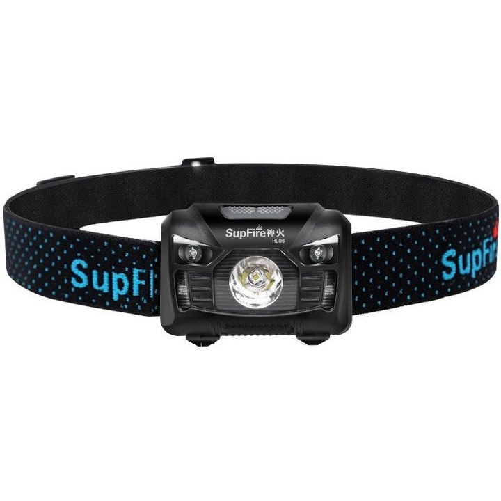 Фенер за чело Supfire HL06, Със сензор за движение, USB, 240 лумена, 250 м, 1200 mAh