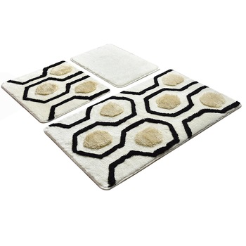 Set 3 Covorase de baie, Golden, Negru, Chilai Home Set 3 Covorase de baie, Golden, Negru, Chilai Home