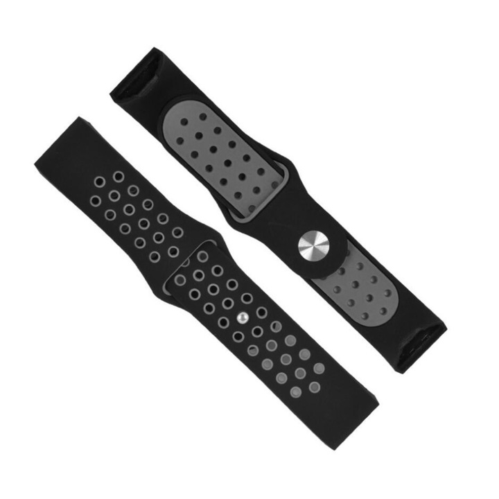 Спортна гривна каишка Edman за Fitbit Charge 3 / 4, размер S, черен / сив