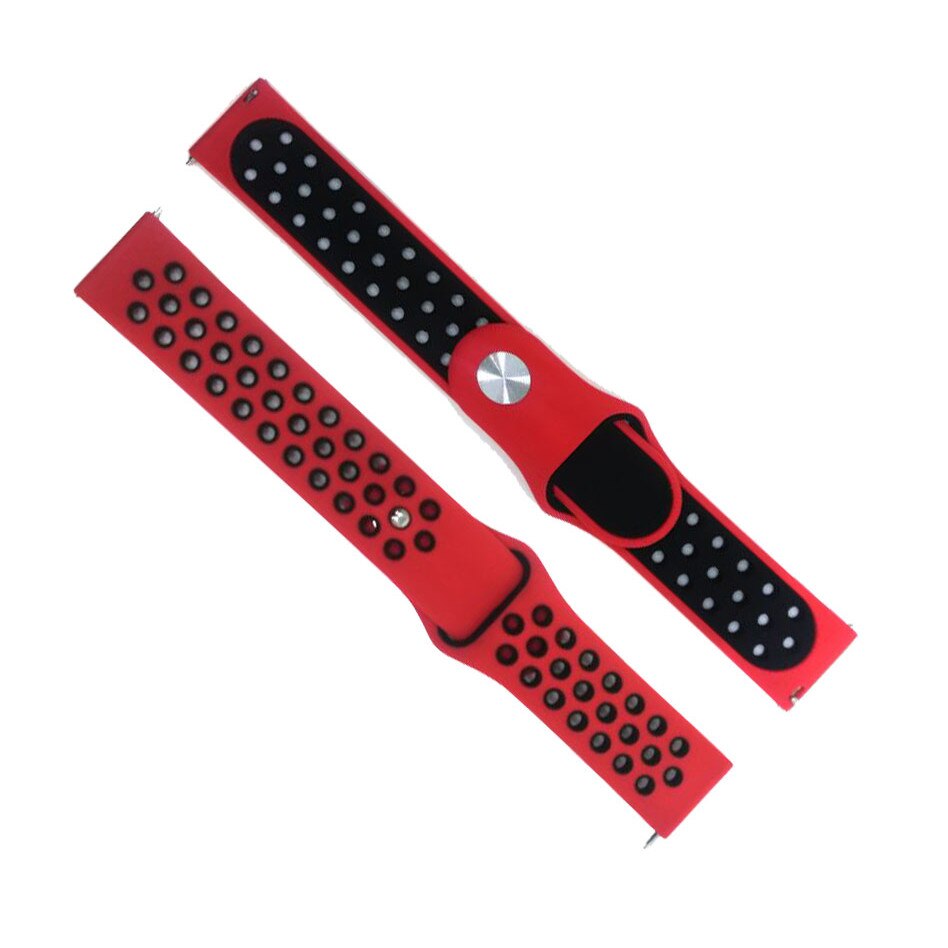 Curea Bratara sport Edman pentru Fitbit Charge 3 / 4, marimea S, Rosu/Negru