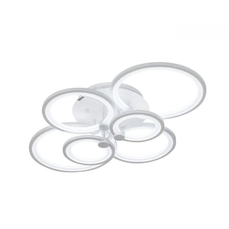 Lustra LED Circle Design Modern SLS - , 6 Cercuri, Smart, Telecomanda, Aplicatie Pentru telefon, Lumina Calda/Rece si intensitate reglabila